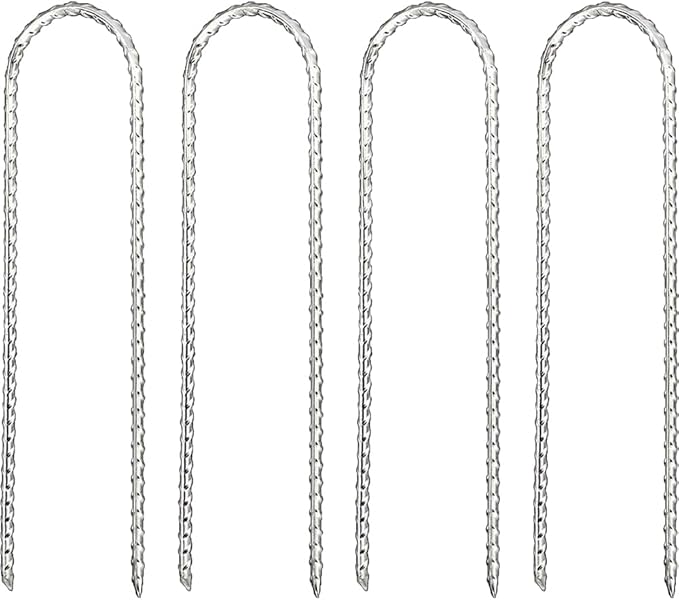 12" Trampoline Stake Anchors high Wind u Stakes for Ground Anchor Heavy Duty Stakes Trampoline