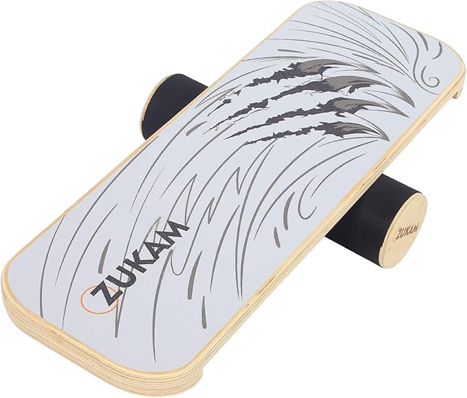Balance Board Trainer, Wooden Balancing Board with Workout Guide to Exercise and Build Core