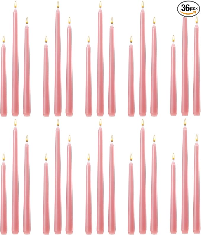 MTLEE Taper Candles 8/10/12 Multi Height Unscented Taper Candles 8 Burn Hours for Dinner Decorative