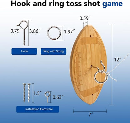 GSE Games & Sports Expert Ring Toss Game for Adults, Hook and Ring Toss Game Wall Mount for