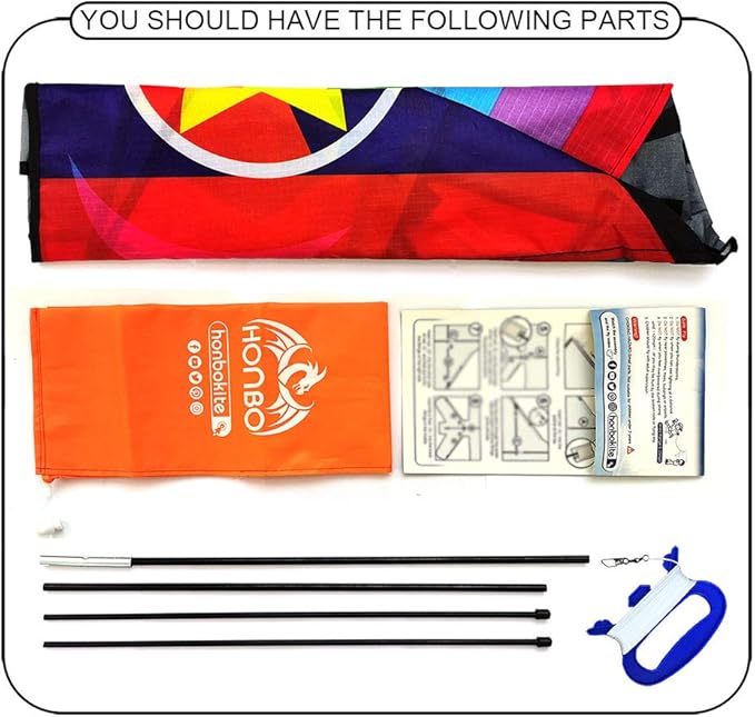 HONBO 58" Fighter Plane - Kite for Kids & Adults, Easy to Fly, Beach Trip Beginner Kite with Reel