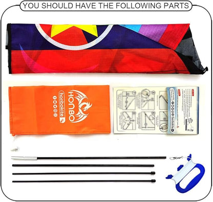 HONBO 58" Fighter Plane - Kite for Kids & Adults, Easy to Fly, Beach Trip Beginner Kite with Reel