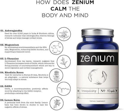 Zenium - Relieve Stress, Tension, Worry, Nervousness, & Irritability | Calm The Mind & Body |