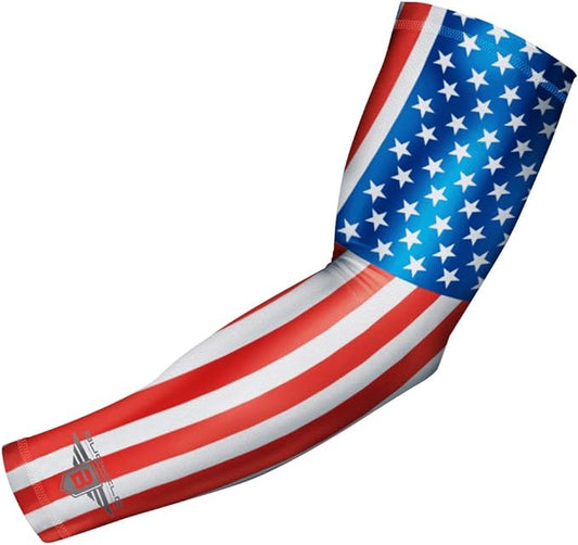 Bucwild Sports Flag Compression Arm Sleeve - Perfect for Baseball Basketball Football - Youth &