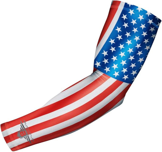 Bucwild Sports Flag Compression Arm Sleeve - Perfect for Baseball Basketball Football - Youth &