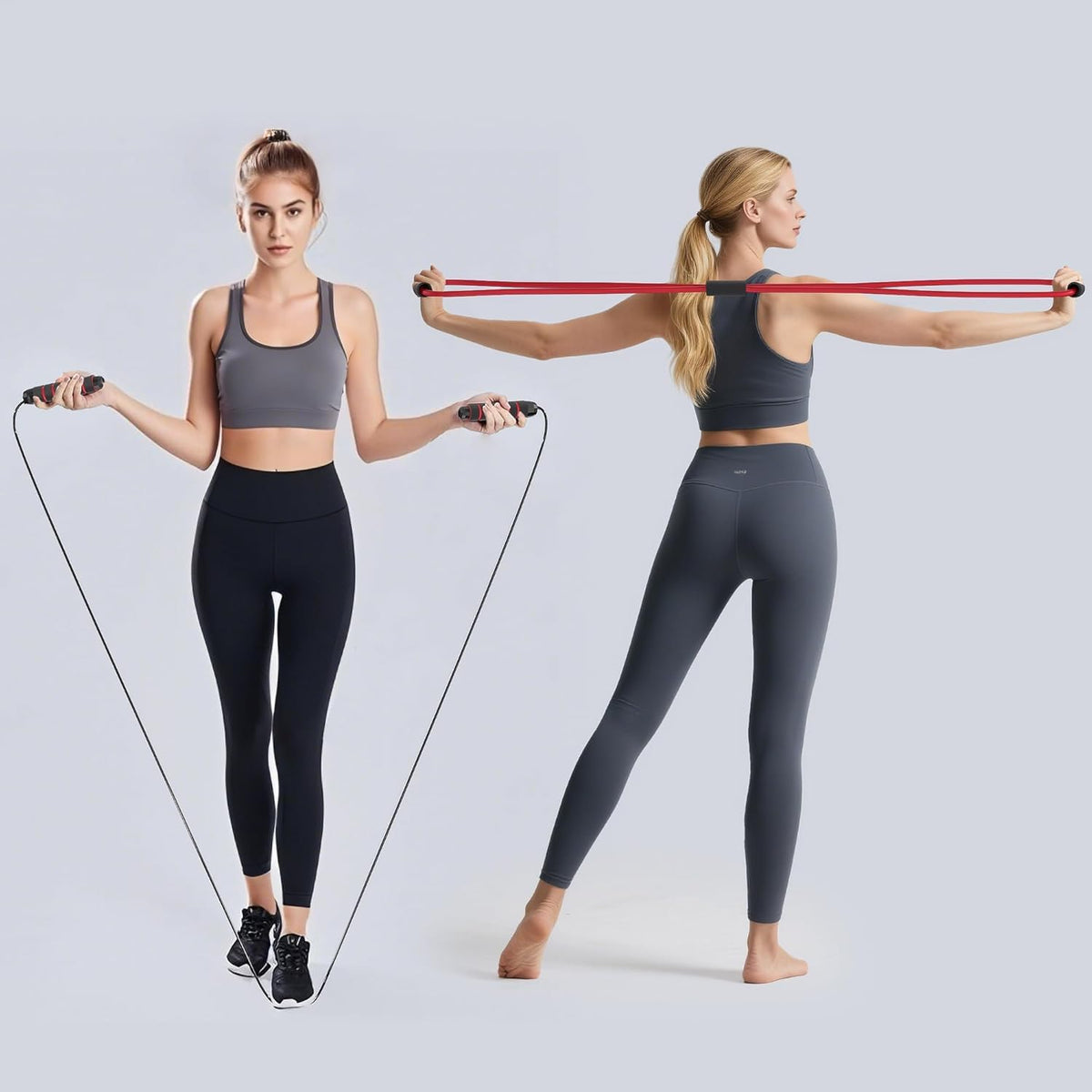 Readaeer Ab Roller Wheel, Ab Exercise Wheels Kit with Ab Roller, Resistance Bands, Knee Mat, Jump