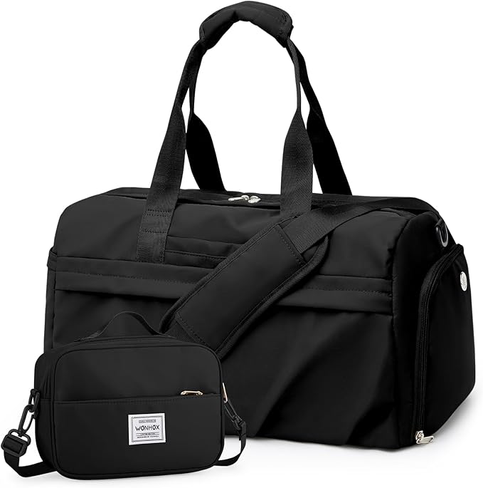 Gym Bag for Women Men, Sport Duffel Bag with Toiletry Bag & Shoe Compartment,Waterproof Travel