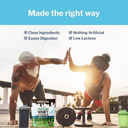 Opportuniteas Grass Fed Chocolate Whey Protein Isolate Powder - 20g Protein Powder Without