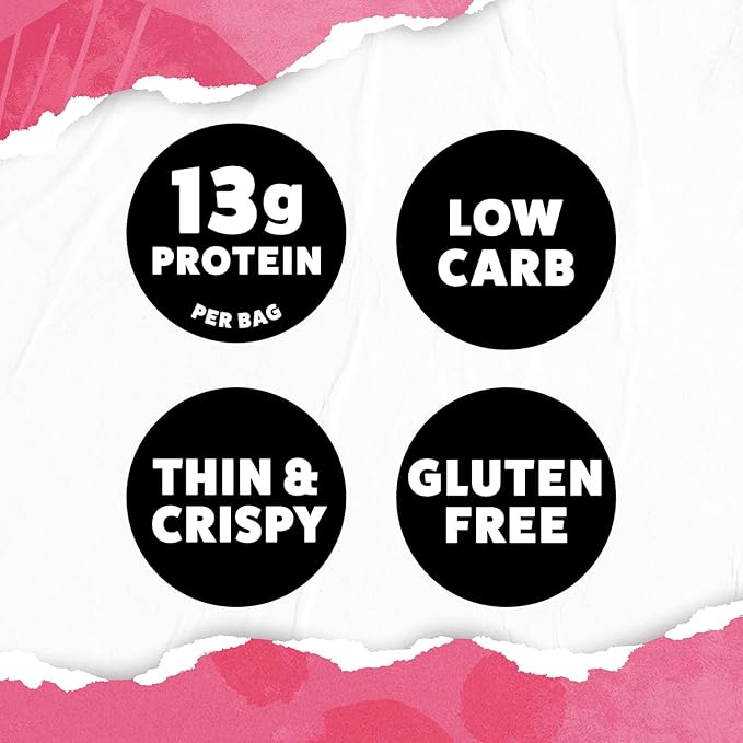WILDE Himalayan Pink Salt Protein Chips, Thin and Crispy, High Protein, Keto Friendly, Made with