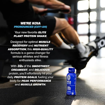 Koia Elite Plant Based Protein Shake, Vanilla, 32g Protein, 4g Sugar, 6g Prebiotic Fiber, Pre &
