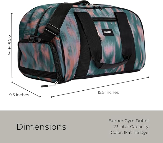 Vooray Burner Gym Duffel Bag, Gym Bag for Women and Men with Shoe Compartment, Weekender, Overnight