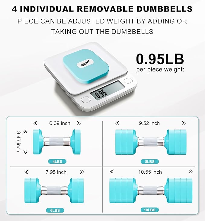 15LB 20LB 40LB 50LB Adjustable Dumbbell Set Free Weights Dumbbells Set for Women Men Hand Weights