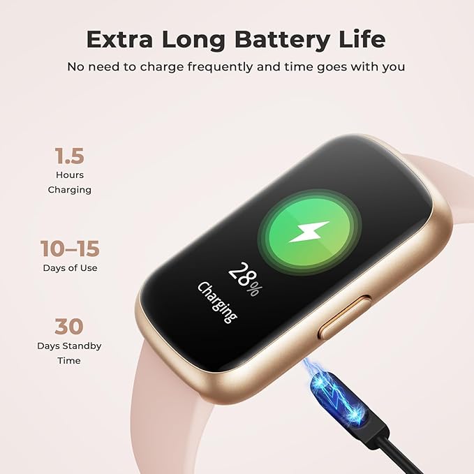 Fitness Tracker for Women Men, Smart Watch Band with 24/7 Heart Rate Blood Oxygen Sleep Monitor