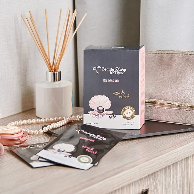 My Beauty Diary-Black Pearl Brightening Facial Mask, Intense Brightening and Ulta Hydrating, Rich