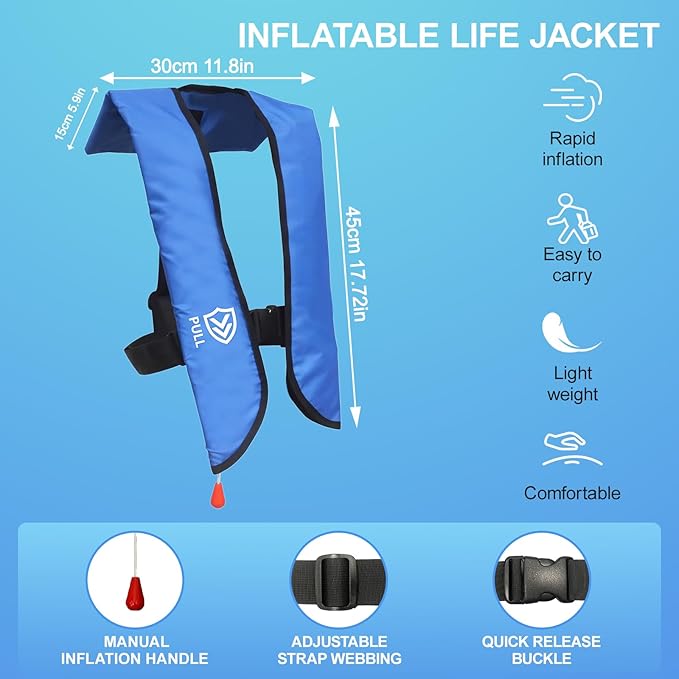 Automatic/Manual Inflatable Life Jacket| Inflatable PFD Kayak Vest Adult| Life Vest for Adults|