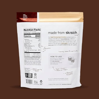 Skratch Labs Recovery Drink Mix - Oat Milk Latte - Post Workout Powder - Complete Plant Protein and