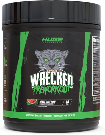 Wrecked Pre Workout Powder, Advanced Formula, Boosts Energy, Focus, Pumps & Performance, 10g