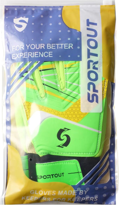 Sportout Kids Goalkeeper Gloves, Soccer Gloves with Double Wrist Protection and Non-Slip Wear