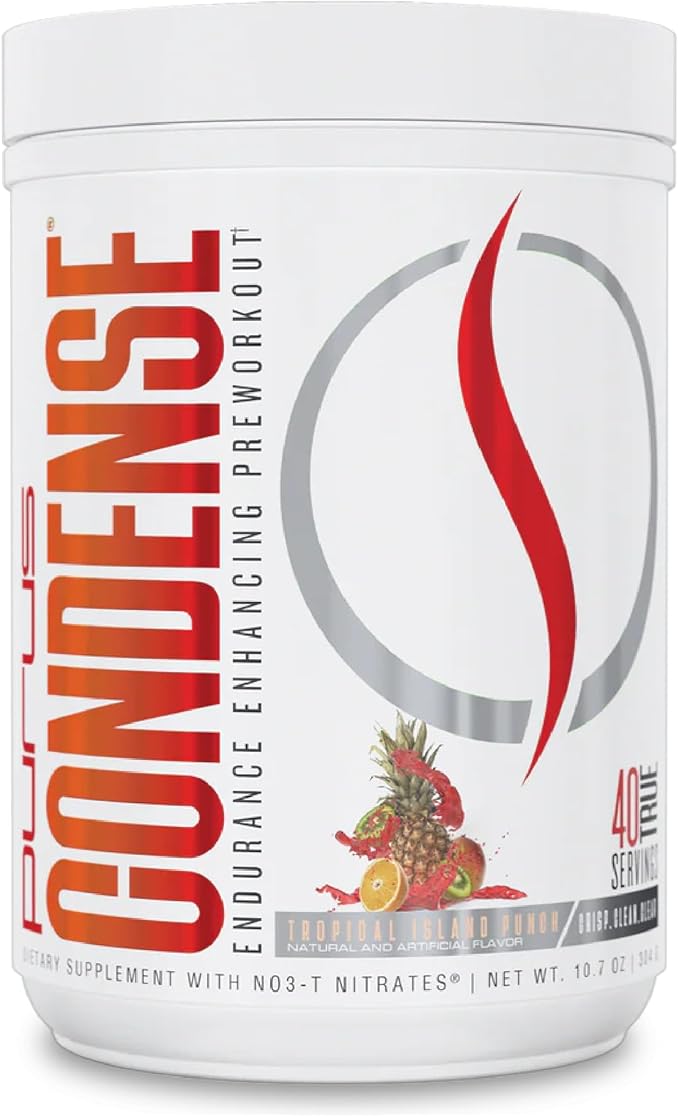 Purus Labs CONDENSE PreWorkout Powder, 40 Servings (Tropical Island Punch)