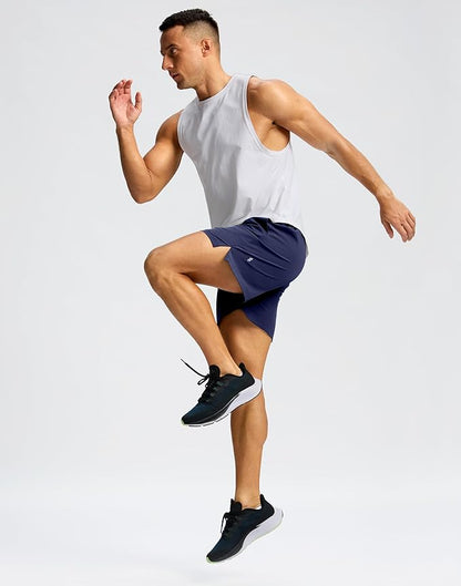 Men's Running Shorts with Zipper Pockets 9 Inch/ 7 Inch / 5 Inch Lightweight Quick Dry Gym Workout