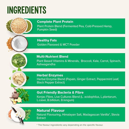 Vivo Life - Whole, Vegan Meal Replacement Shake with Proteins, Vitamins & Minerals, Gut Friendly