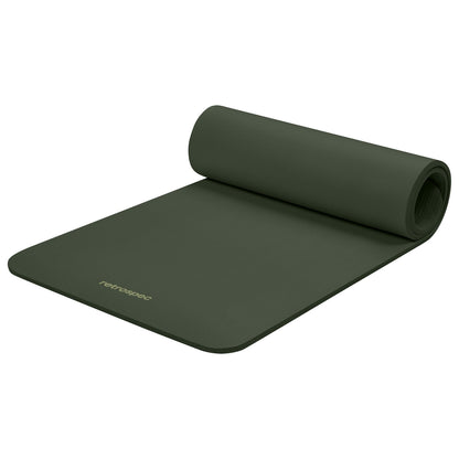 Retrospec Solana Yoga Mat 1/2" Thick w/Nylon Strap for Men & Women - Non Slip Excercise Mat for