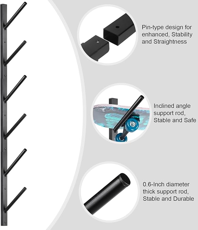 Skateboard Rack Wall Mount ??Skateboard Wall Hanger, Snowboard Display Wall Mount, Ski Holder |