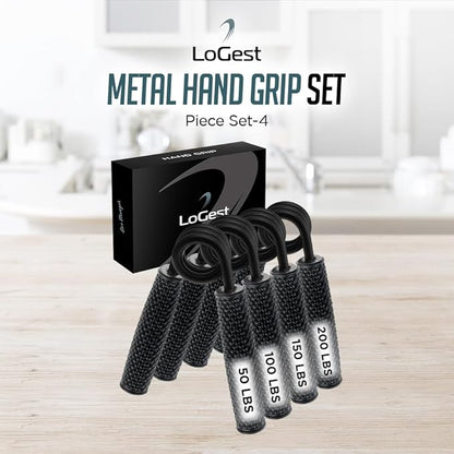 Logest Metal Hand Grip Set, 100LB-200LB 3 Pack 50LB-200LB 4 Pack No Slip Heavy-Duty Grip