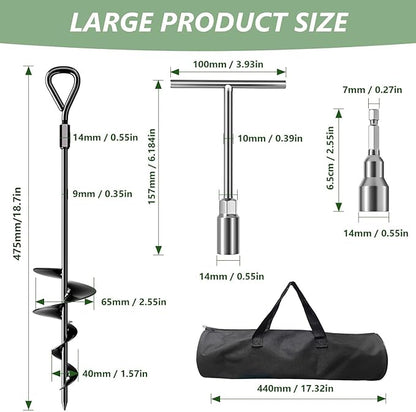 Phopich 18''/30" Long Ground Anchor, Heavy Duty Earth Anchors Ground Anchors Screw in Kit with