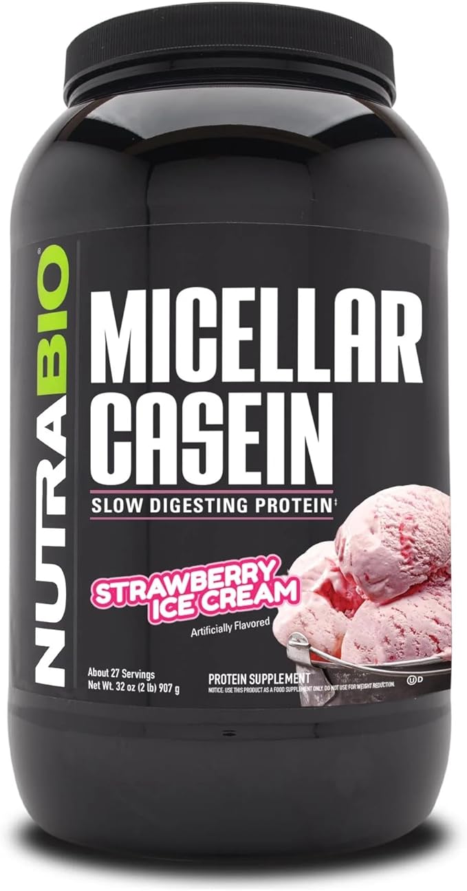 NutraBio Casein Protein Powder, Micellar Casien Powder, 25g Slow Digesting Protein, Helps Keep You