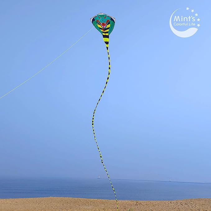 Large Cobra Kite for Adults Kids Boys with Super Long Tail, Extra Easy to Fly, Best Huge Kites for