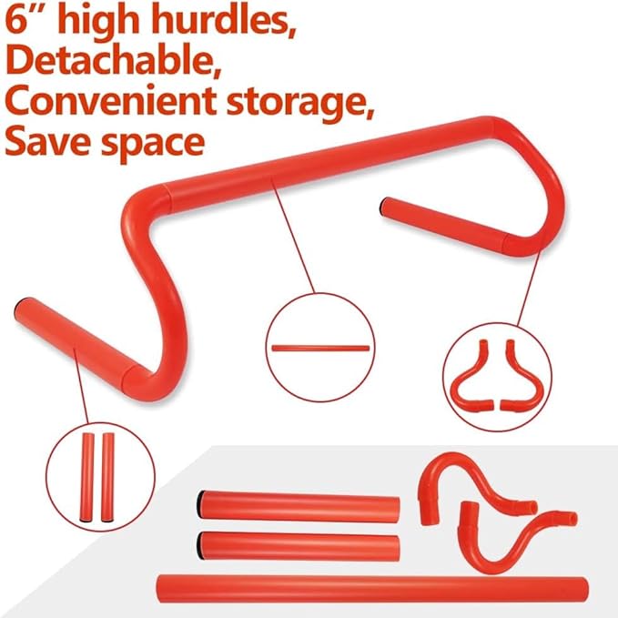 Speed & Agility Ladder Training Equipment Set, Includes 12 Rung 20ft Agility Ladder, 4 Agility