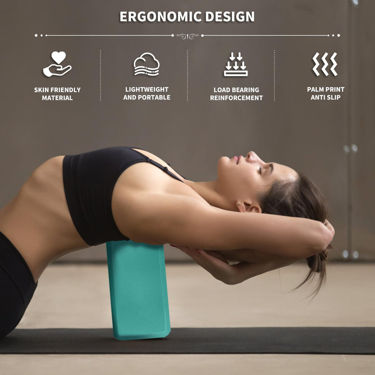 Yoga Blocks 2 Pack, 9x6x3in Pilates Block, Non-Slip Foam Brick for Exercise
