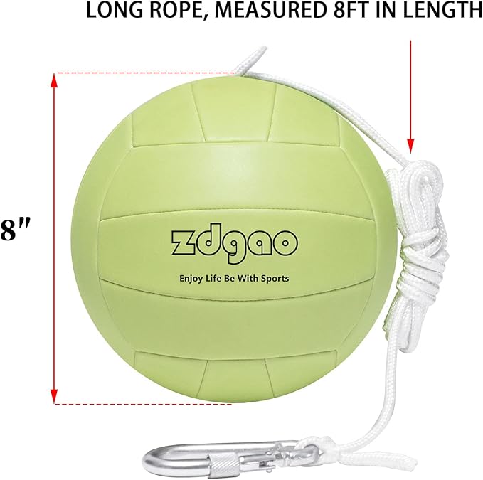 Portable Tetherball-Glow in The Dark Replacement Tether Ball with Carabiner, Ball Pump with Needle