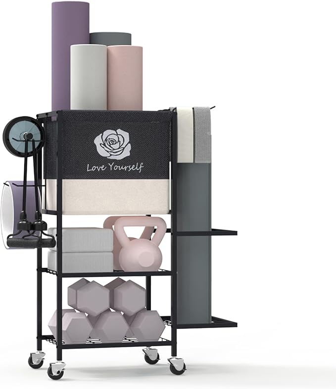 Yoga Mat Storage Rack，Home Gym Storage Rack Gym Workout Equipment Storage Organizer Fitness Weight