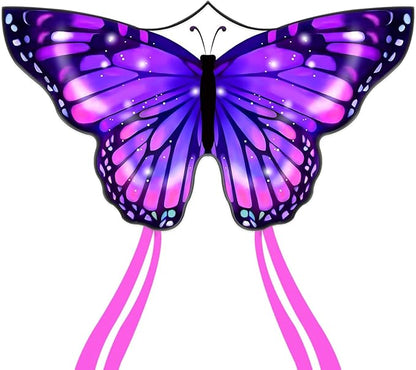 Large Butterfly Kite for Adults and Kids Ages 4-8 & 8-12 Easy to Fly, 55''X28'' Single Line Kite