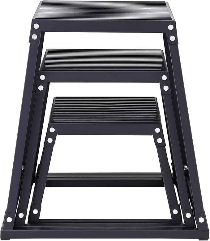 VEVOR Plyometric Jump Box, 18 Inch Plyo Box, Steel Plyometric Platform and Jumping Agility Box
