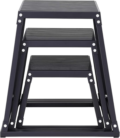 VEVOR Plyometric Jump Box, 18 Inch Plyo Box, Steel Plyometric Platform and Jumping Agility Box