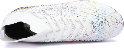 Men's Soccer Shoes High-Top Soccer Cleats Outdoor Breathable Athletic Professional Spikes Youth