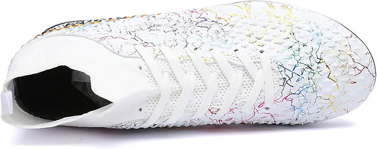 Men's Soccer Shoes High-Top Soccer Cleats Outdoor Breathable Athletic Professional Spikes Youth