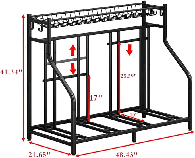 Bike Rack Storage Stand Organizer Floor Holds 4 Bicycle Parking Freestanding Adjustable Garage