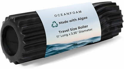 Oceanfoam Ripple Travel Foam Roller (11" x 3.35") Firm Mini Foam Roller for Physical Therapy, Deep