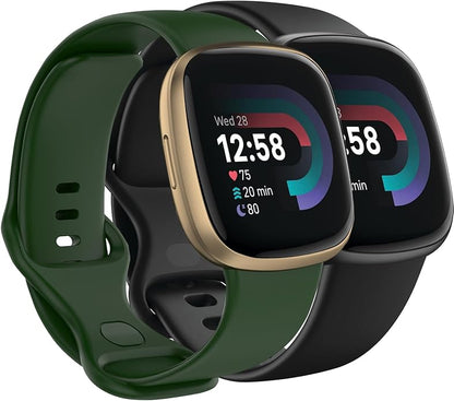 Compatible with Fitbit Versa 4 / Fitbit Versa 3 / Fitbit Sense/Sense 2 Bands, Soft Silicone