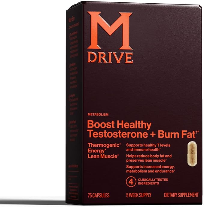 Mdrive Boost and Burn Testosterone Support Supplement and Fat Burner with Zinc, KSM-66 Ashwagandha