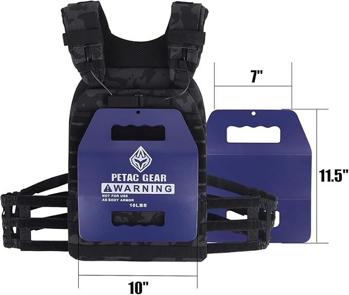 PETAC GEAR Tactical Weights Plates For Weighted Vest For Men Workout,5/10/15/20 LBS Weight Strength