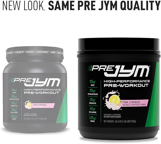 JYM Supplement Science Pre JYM Pink Lemonade Pre Workout Powder for Men & Women, BCAAs, Nootropics