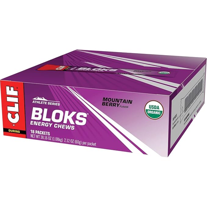 CLIF BLOKS - Mountain Berry Flavor - Energy Chews - Non-GMO - Plant Based - Fast Fuel for Cycling