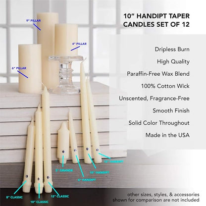 Colonial Candle Unscented Taper Candle, Classic Collection, Coastal Blue, 12 in, Pack of 12 - Up to