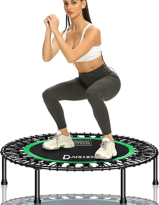 DARCHEN 450 lbs Mini Trampoline for Adults, Indoor Small Rebounder Exercise Trampoline for Workout