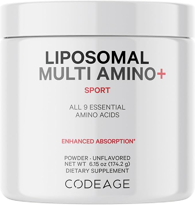 Codeage Liposomal Multi Amino Powder Supplement - BCAA & EAA Supplement All 9 Essential Amino